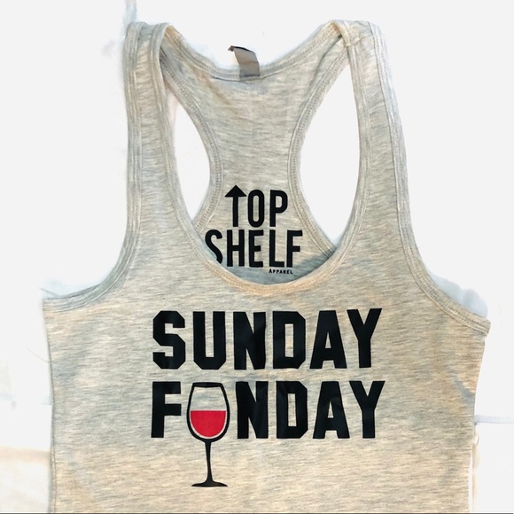 ⭐️5/$25 | TOP SHELF | Custom ‘Sunday Funday’ Tank Top | M - Picture 2 of 3
